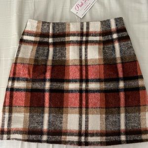 PINK LILY PLAID MINI SKIRT